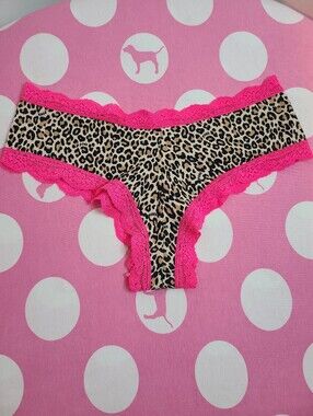 Rare VTG VS PINK Graphic Cotton Lace XLR Cheekiest Hipster Panty Size Sm